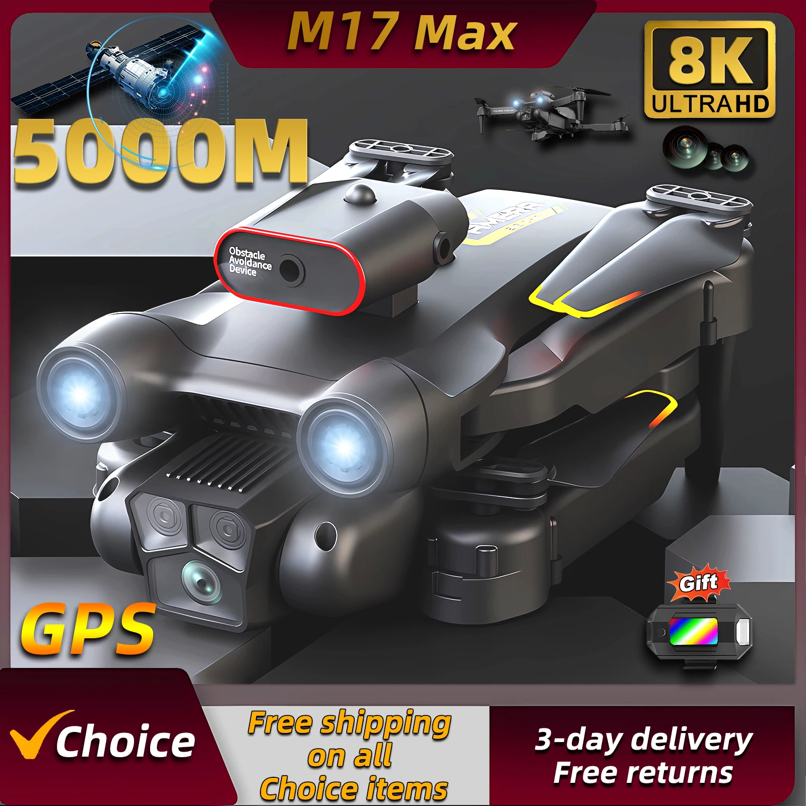 New M17 Max Drone 8K Professin - đánh giá và giá Drone Beacon Light